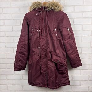American Eagle Outfitters Maroon Parka Jacket